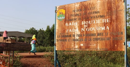 L'entrée de la gare routière de Fada